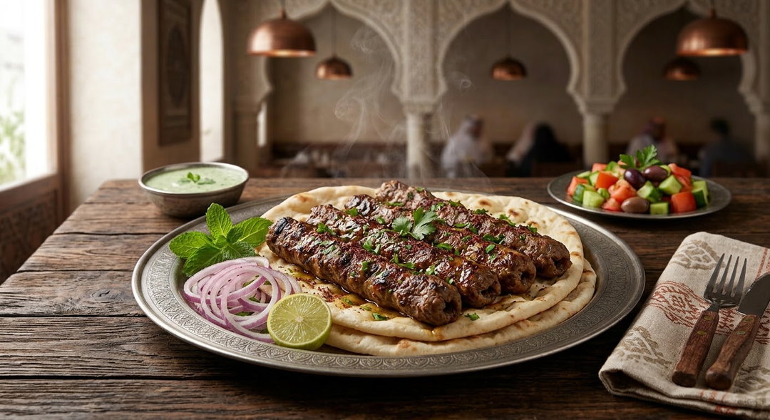 Beef Seekh Kabab Plate / كباب لحم سيخ