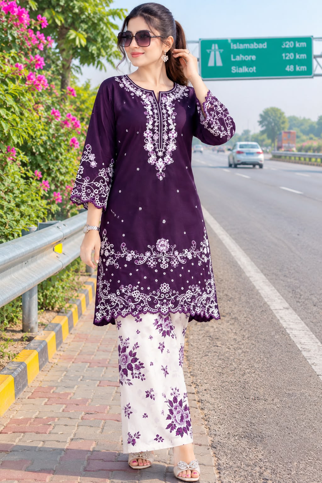 Embroidered 2-Piece with Printed Flapper_1