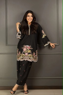 Floral Embroidered Stitched 2-Piece Co-ord Set