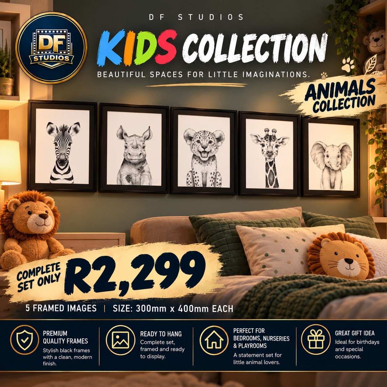 🦓 Animal Collection (Monochrome) | Set of 5_0