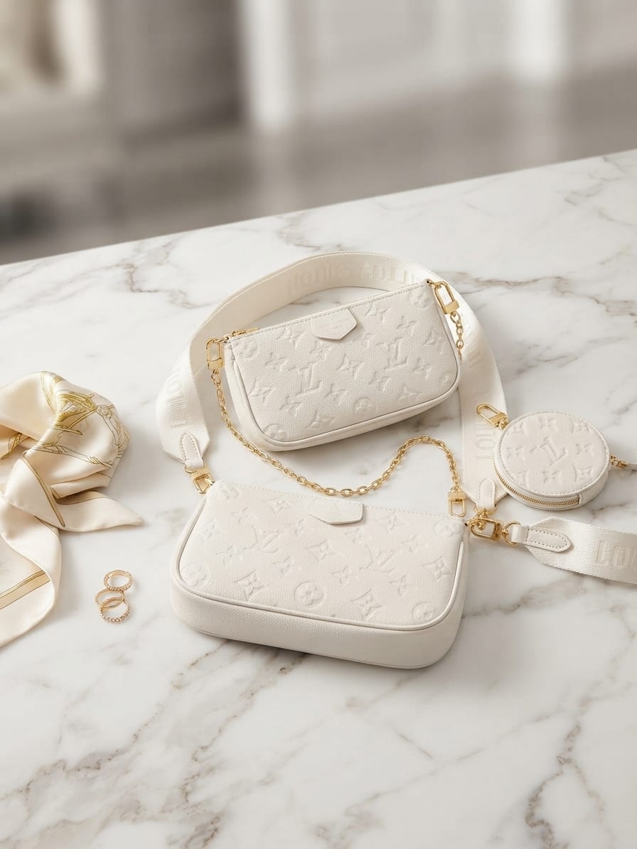 Lv pochete 3 piece white