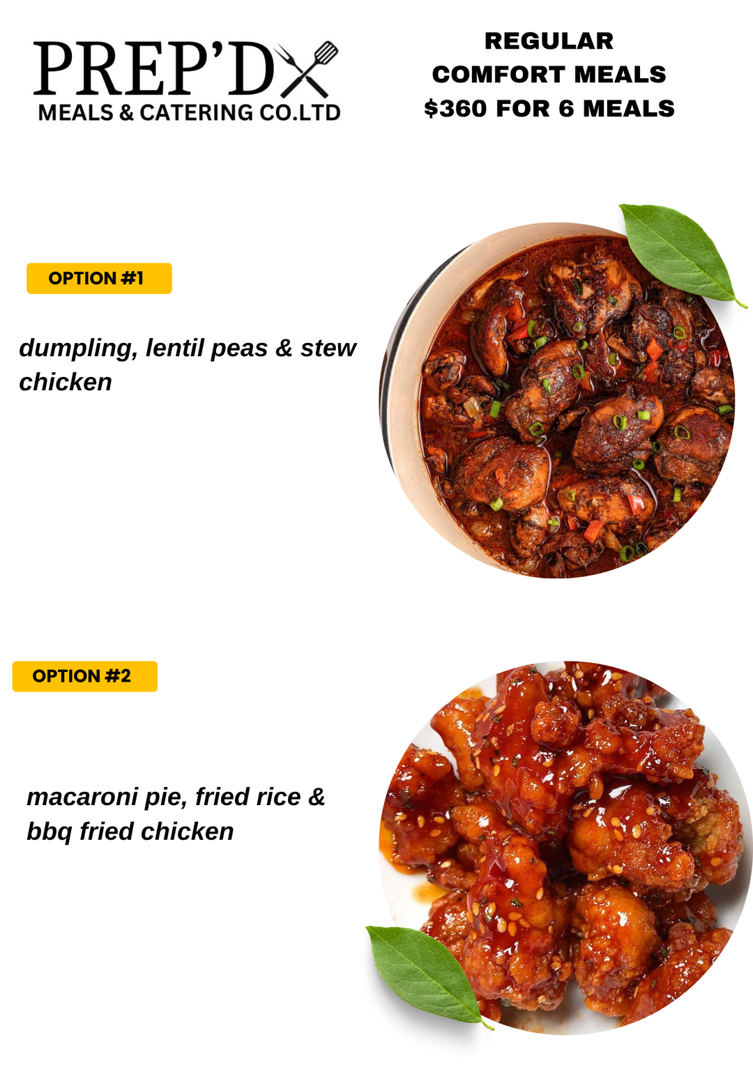 Regular comfort meals 