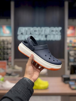 Tri-Tone Retro Platform Clogs. Navy & Bright Orange Drip🔹️MASTER EDITION 🔹️ 