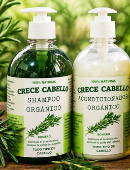 Shampoo y Acondicionador Organico. Anticaída y Crecimiento de Cabello