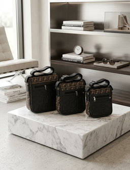 Fendi 3 piece sling brown 