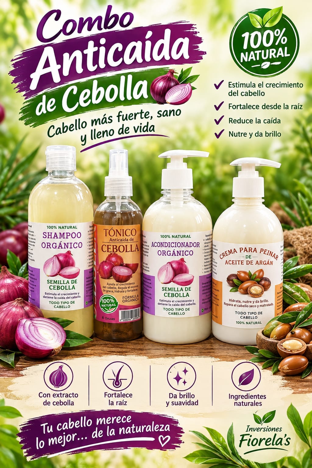 Shampoo y Acondicionador Organico. Anticaída y Crecimiento de Cabello_4