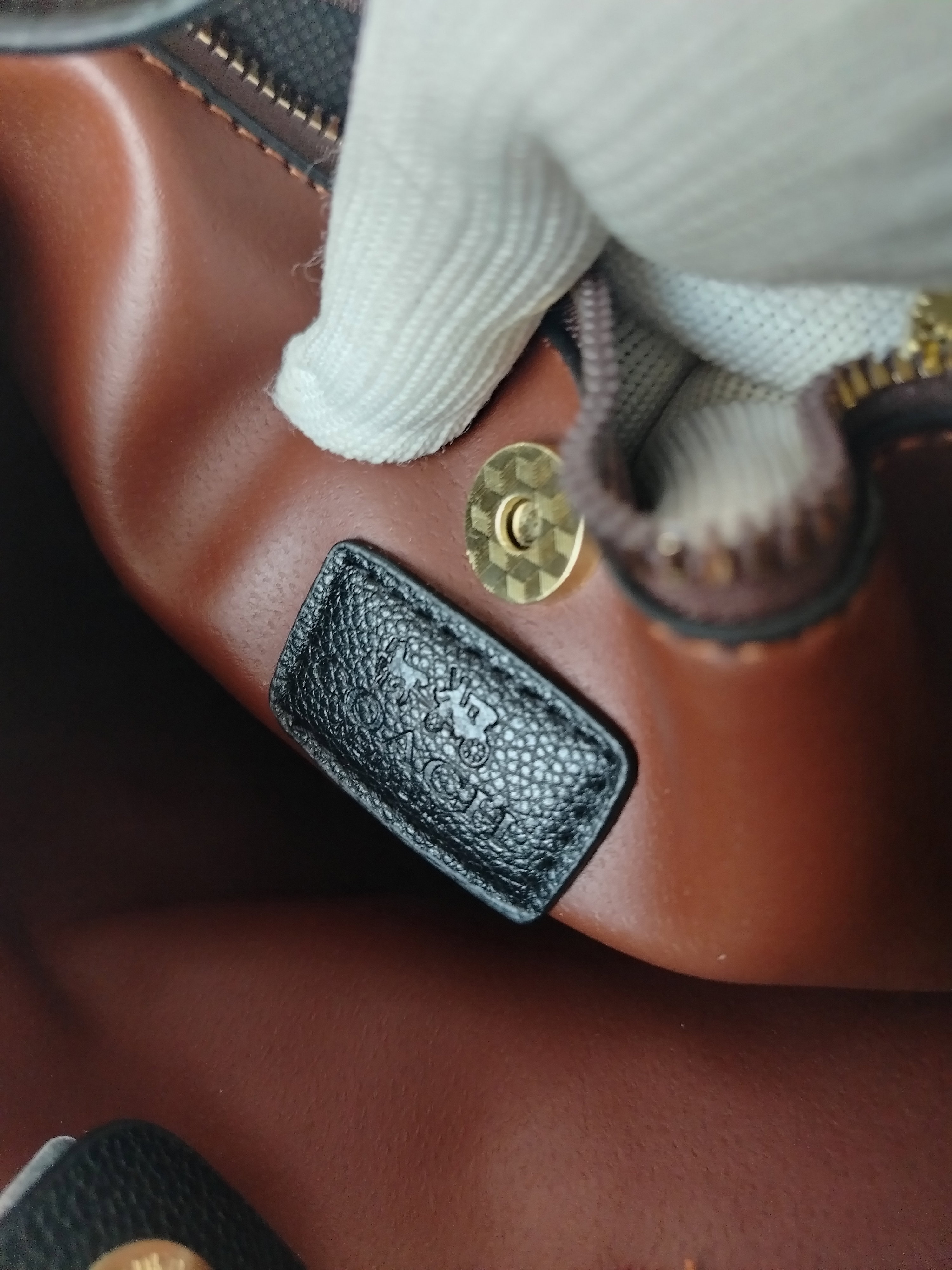 Coach mini tote  khakhi / black _5