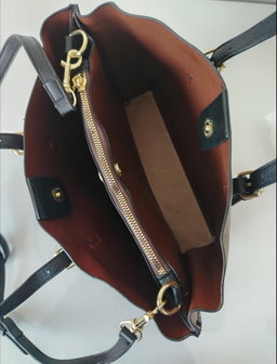 Coach mini tote  khakhi / black 