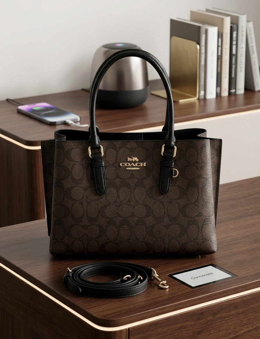 Coach mini tote brown