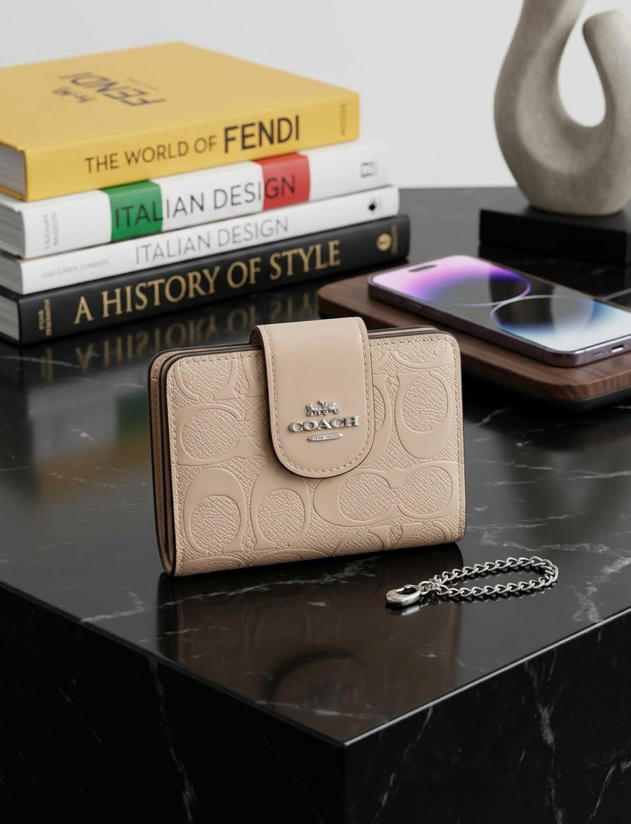 Coach small wallet khakhi /light brown
