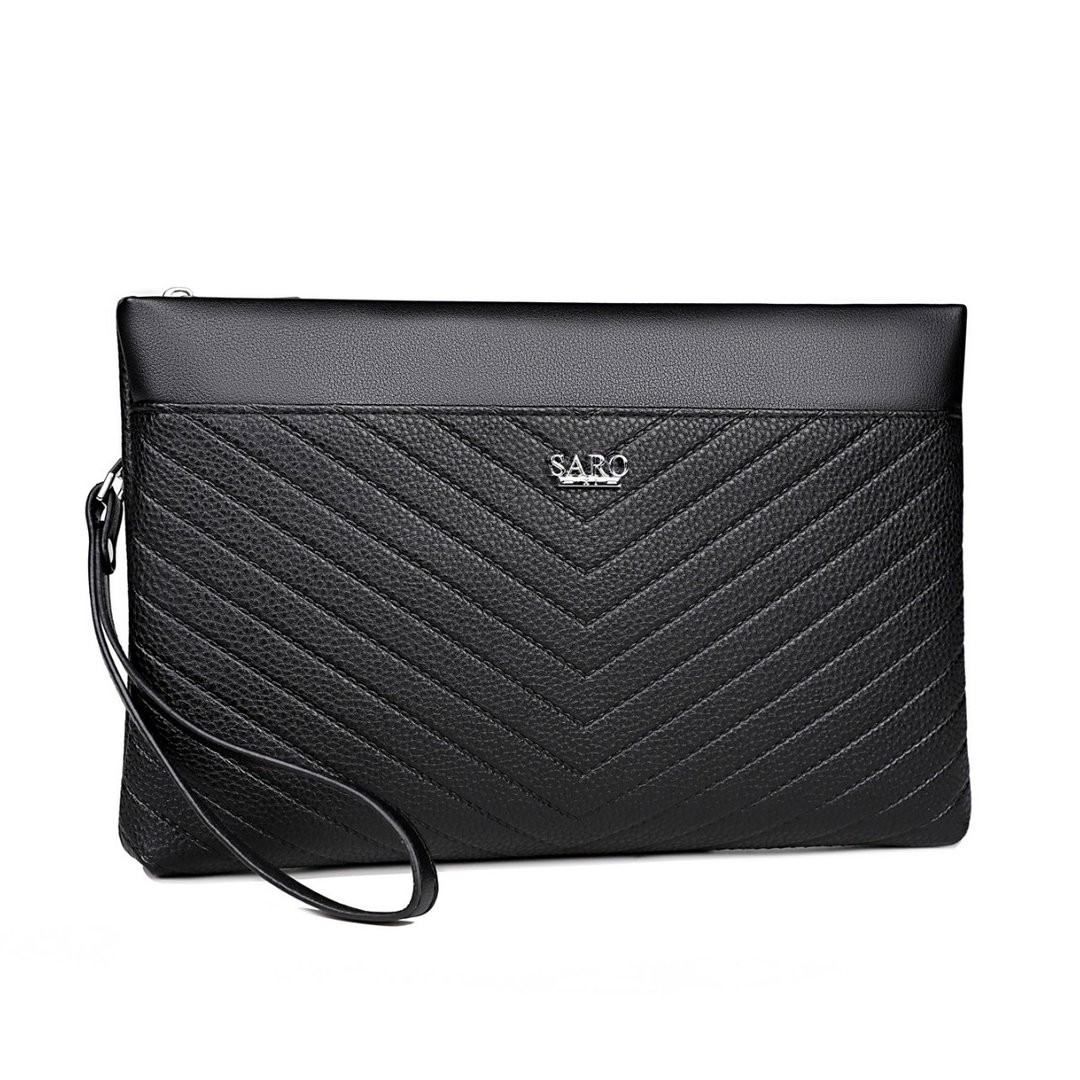 Pochette de Main Homme Matelassée Noir