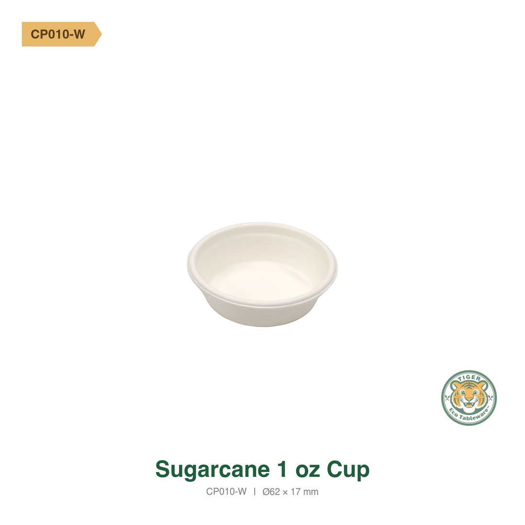 Bagasse 1oz Sauce Cup / White (RM0.0845/pc)