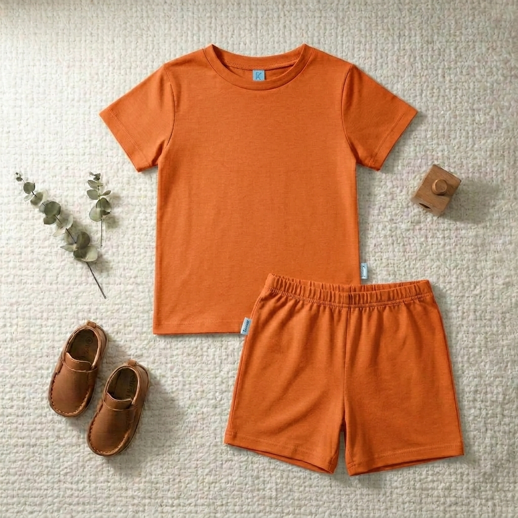 SETELAN PENDEK POLOS ORANGE