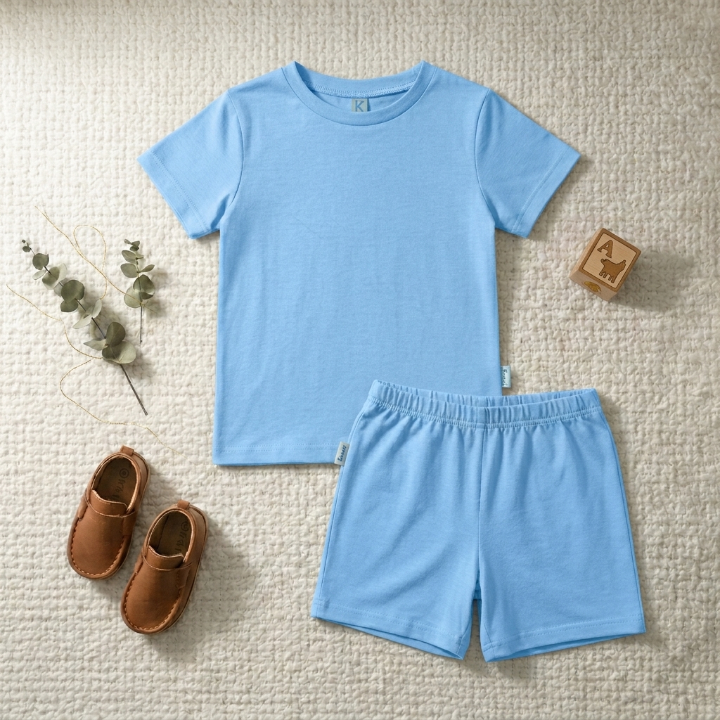 SETELAN PENDEK POLOS BABY BLUE