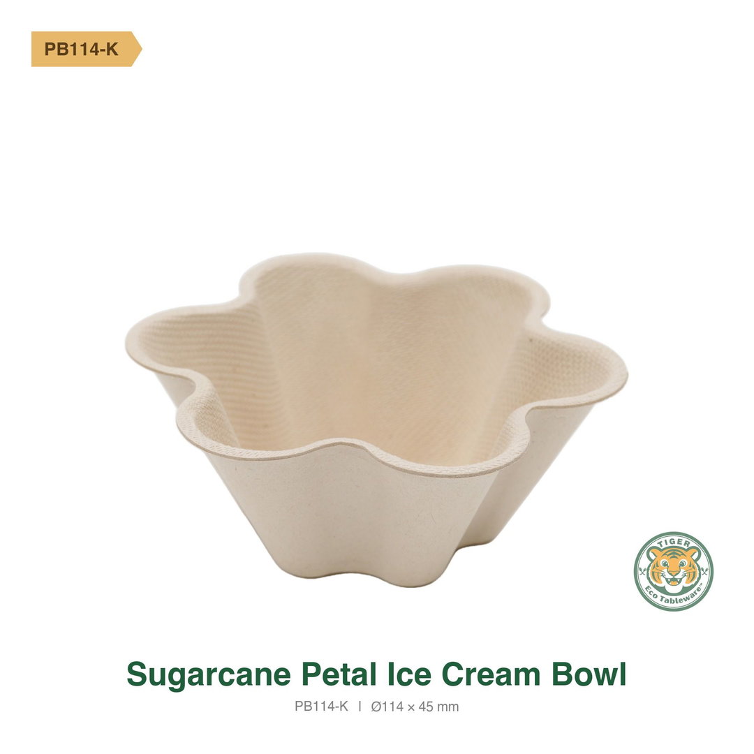 Bagasse Petal Ice Cream Bowl / Brown (RM0.1950/pc)