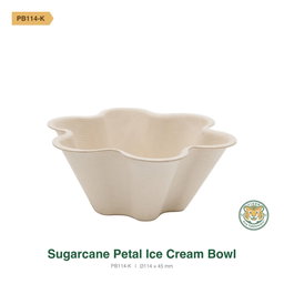 Bagasse Petal Ice Cream Bowl / Brown (RM0.1950/pc)