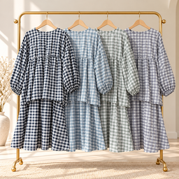 Nayomi Checkered Skirt Set