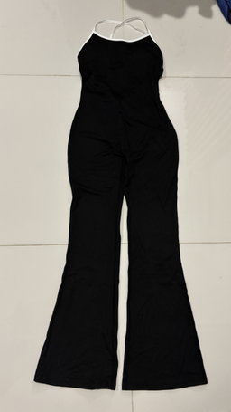 B35 - Sleeveless Halter Neck Flared Jumpsuit 