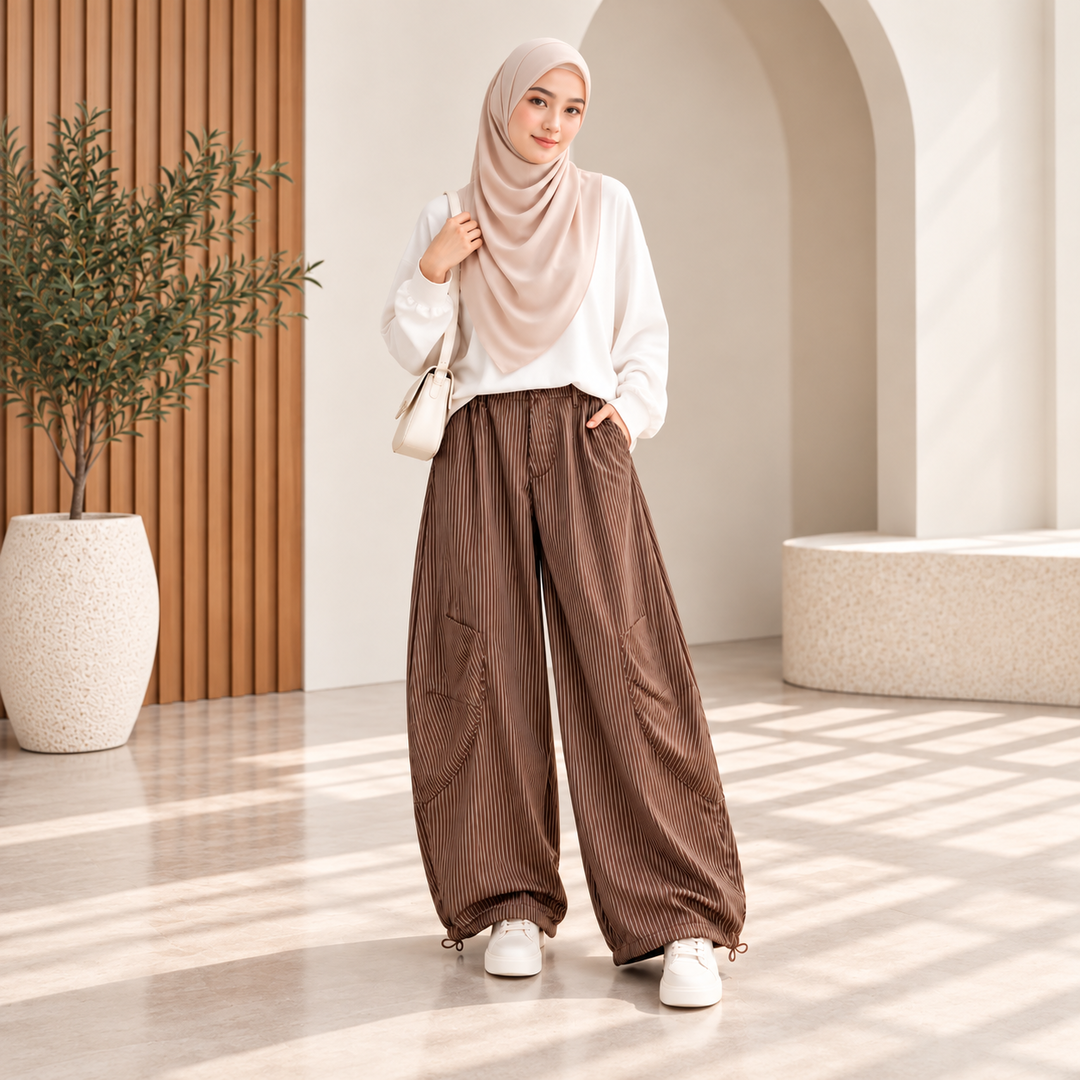 Livia Striped Barrel Pants
