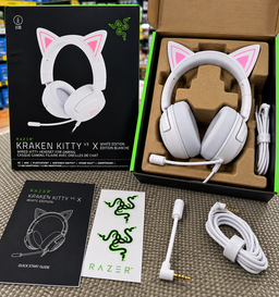 Razer Kraken Kitty V3 X White Edition – Casque Gaming Filaire avec Oreilles de Chat