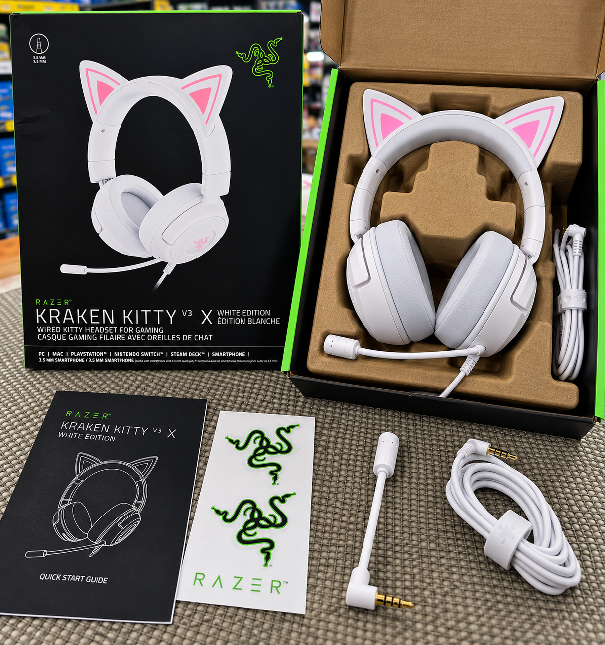Razer Kraken Kitty V3 X White Edition – Casque Gaming Filaire avec Oreilles de Chat_2