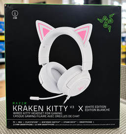 Razer Kraken Kitty V3 X White Edition – Casque Gaming Filaire avec Oreilles de Chat
