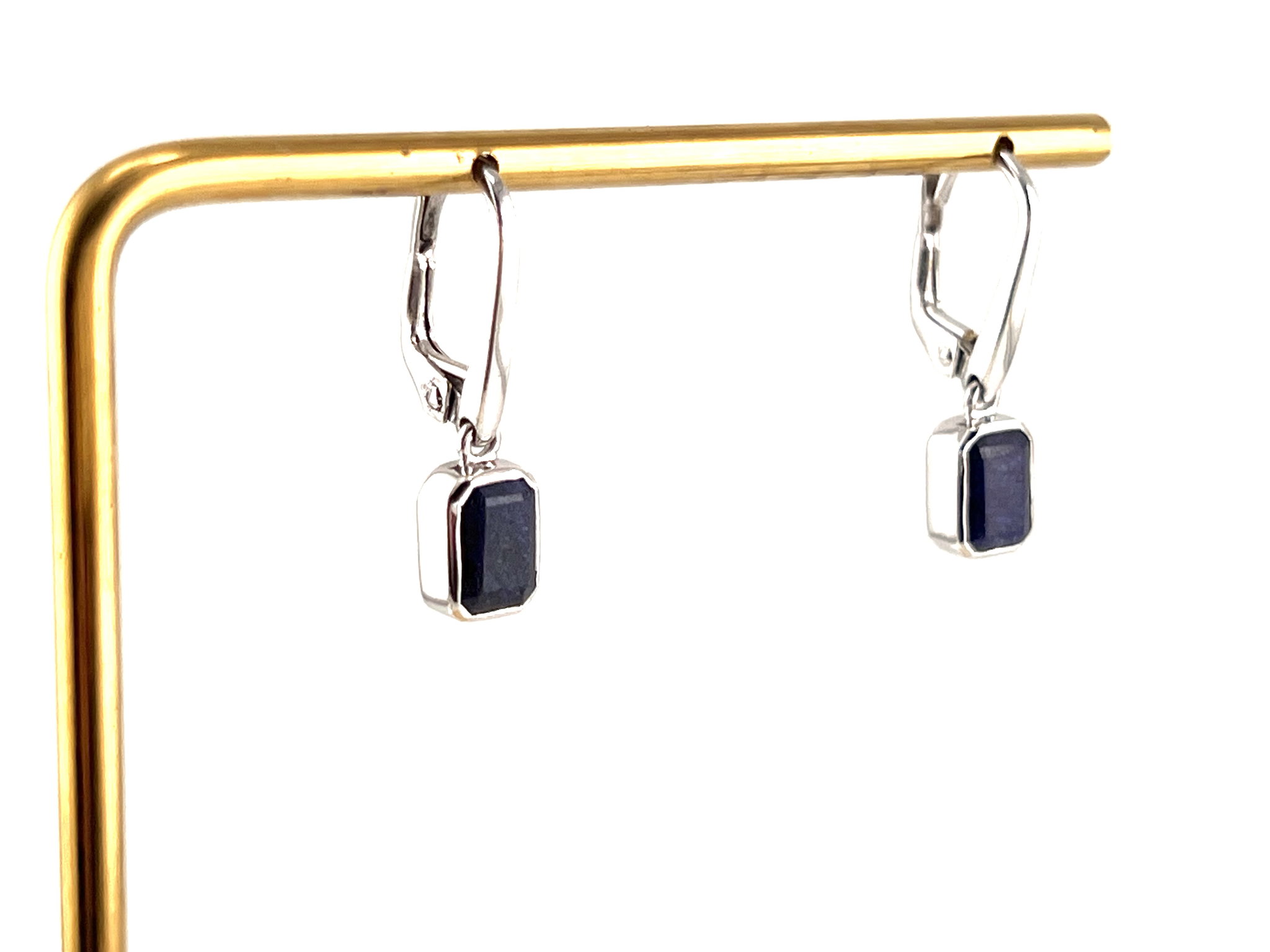 Aretes de Plata tipo gota con Safiro_0