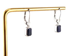 Aretes de Plata tipo gota con Safiro