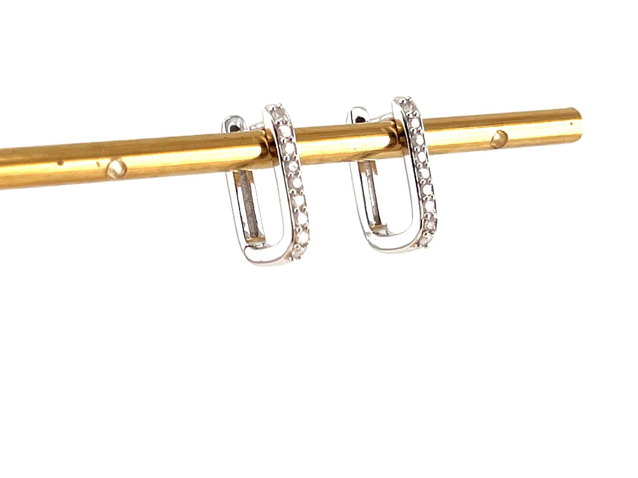 Aretes tipo hoop de plata con Diamantes_0