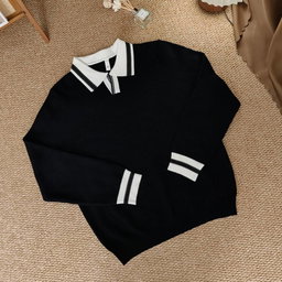 Pull Élégant Noir & Blanc – Style Sport-Chic