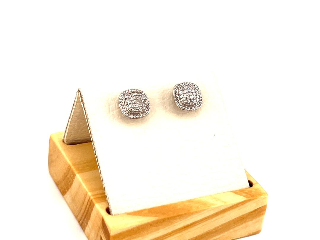 Aretes redondos de plata con Diamantes_0