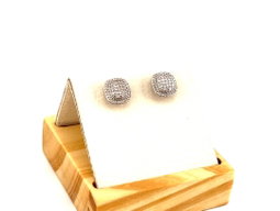 Aretes redondos de plata con Diamantes