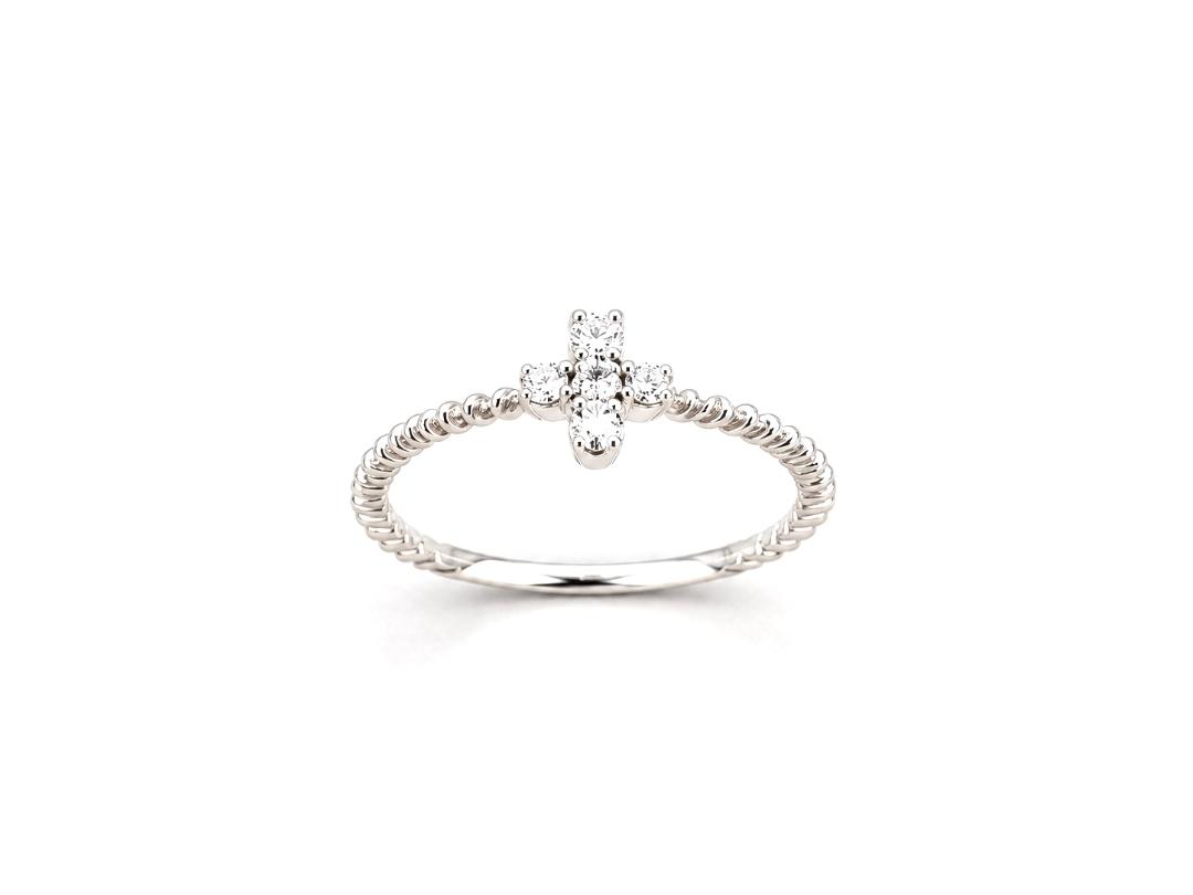 Anillo de Plata con cruz de Diamantes
