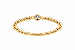 Anillo de plata con baño de oro de 18k con diamante