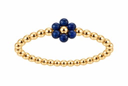 Anillo stretch de oro de 18k con Lapislázuli