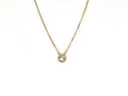 Collar de plata con baño de oro de 18k y Aguamarina