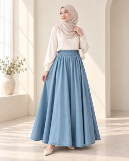 Damia Flared Denim Skirt