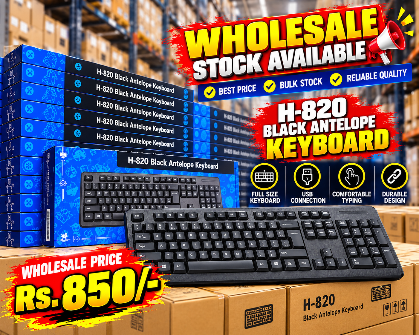 H-820 Black Antelope Keyboard