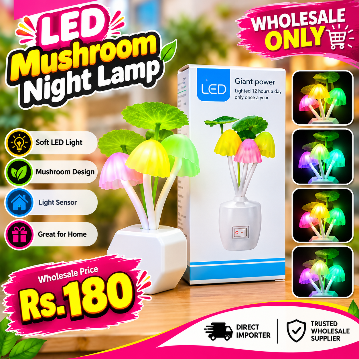 LED MUSHROOM NIGHT LAMP