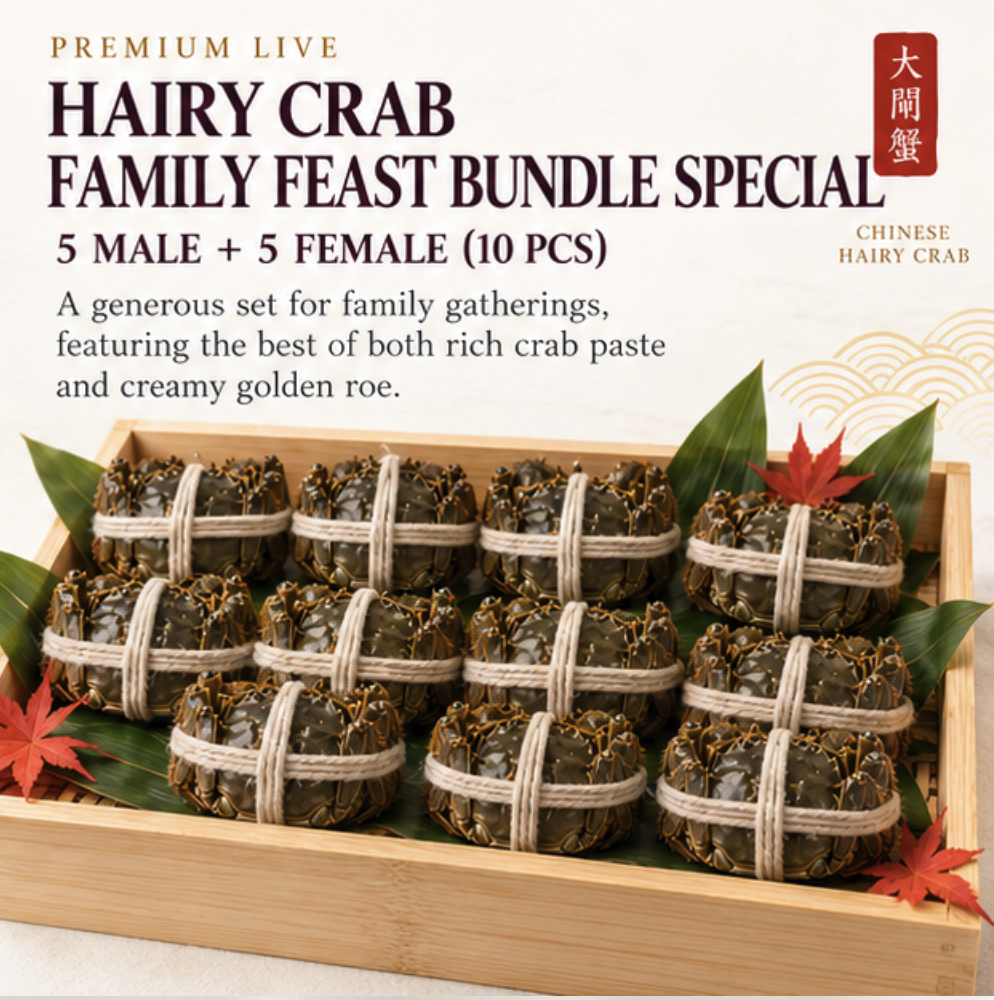 Hairy Crab Family Feast Bundle Special | 5 Male + 5 Female (10 PCS)