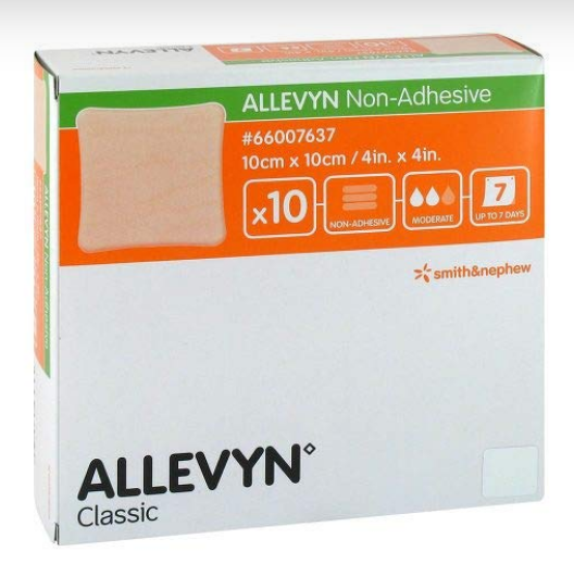 [mobileaid] Smith & Nephew Allevyn Non Adhesive Dressing, 10cm x 10cm, Pack of 10 [LOCAL SG DELIVERY]_1