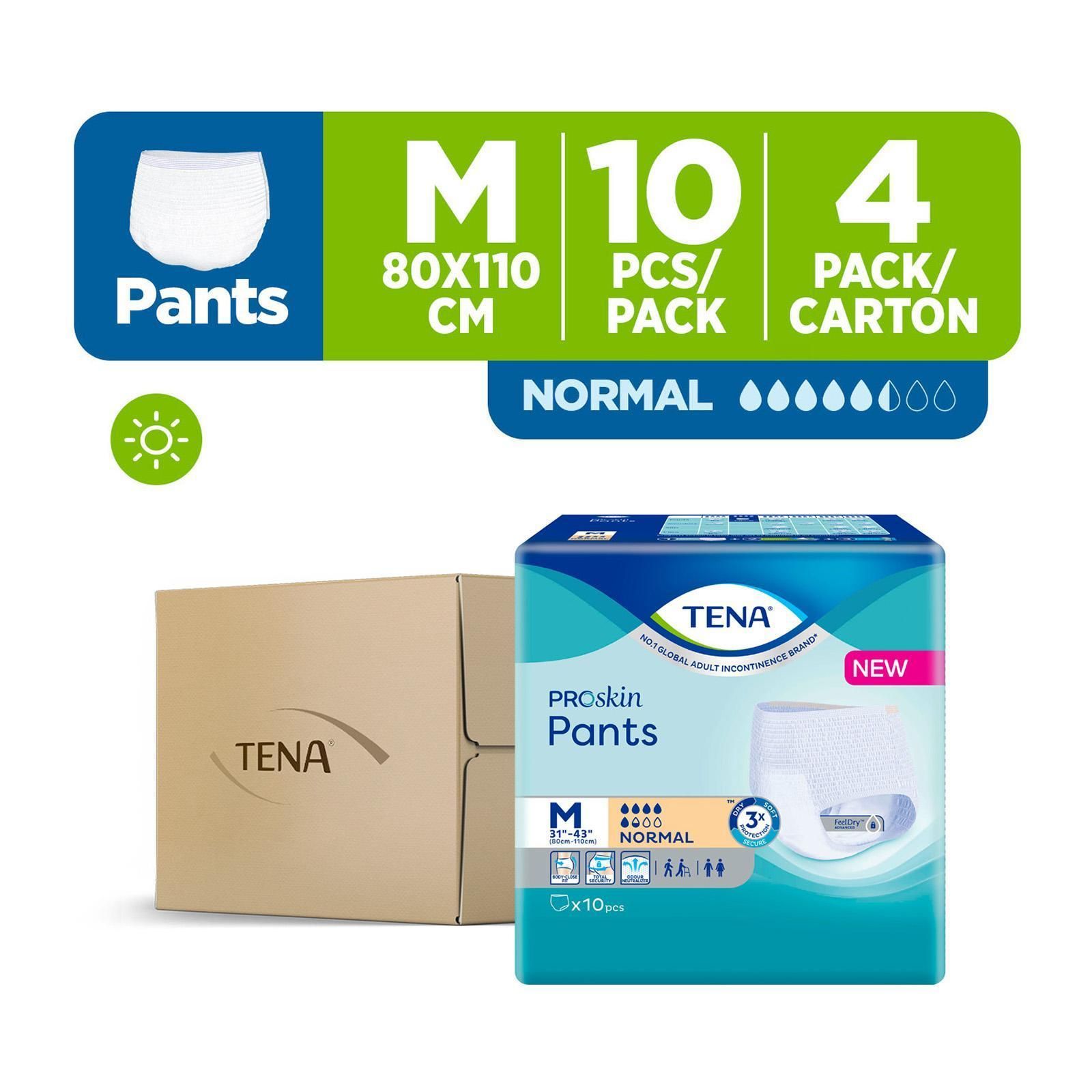 [mobileaid] TENA PROskin Pants Normal Unisex Adult Diapers - M (4 x 10's) [LOCAL SG DELIVERY]_1