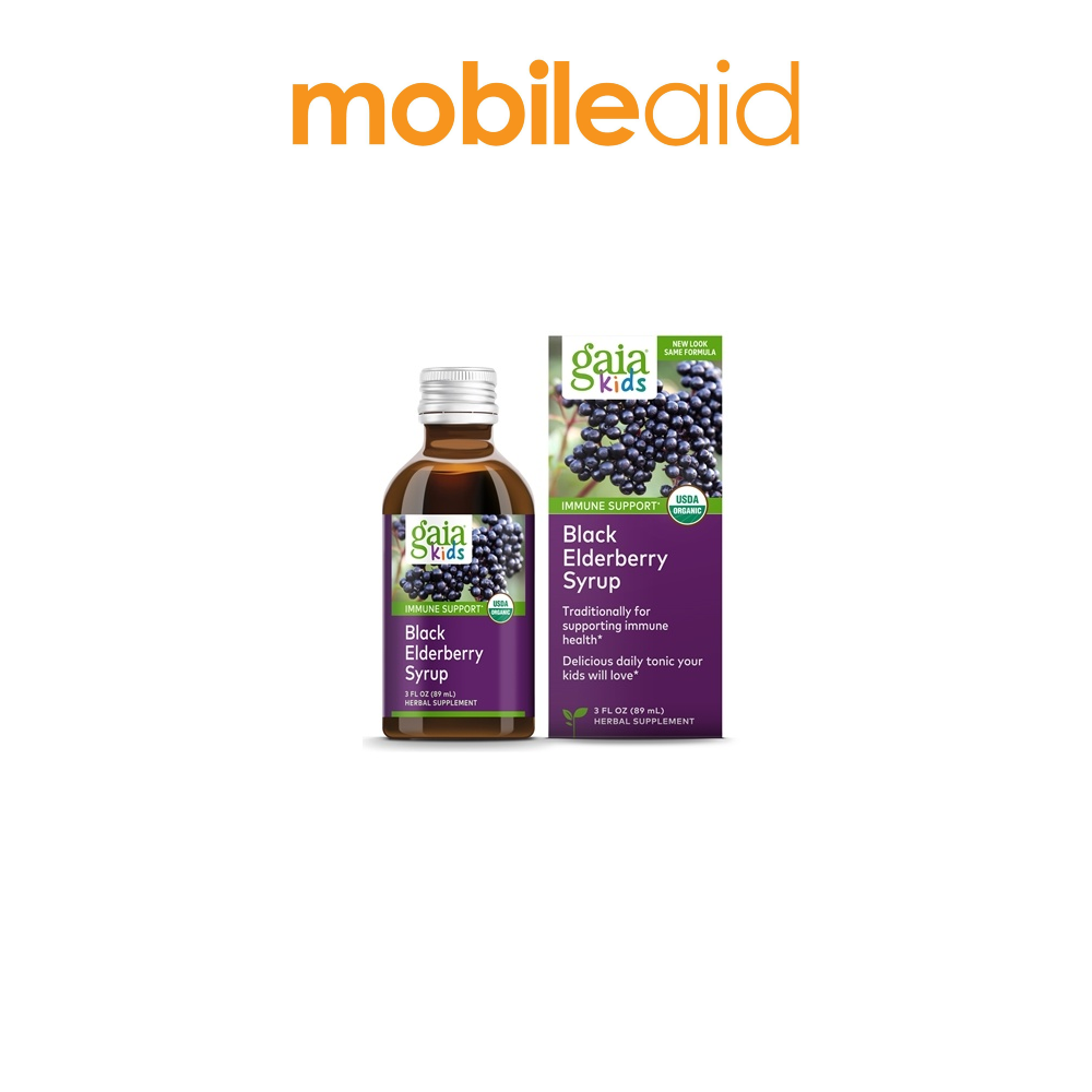 [mobileaid] Gaia Herbs Black Elderberry Syrup 89ml (Kids) [LOCAL SG DELIVERY]