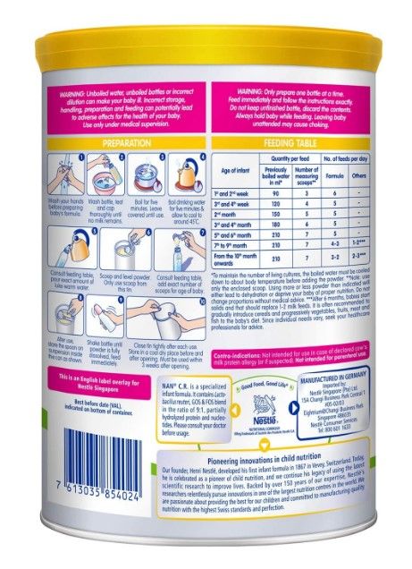【mkids】【Nestle】 NAN CR 400g for infants 【LOCAL SG DELIVERY】EXP Oct 2024_1