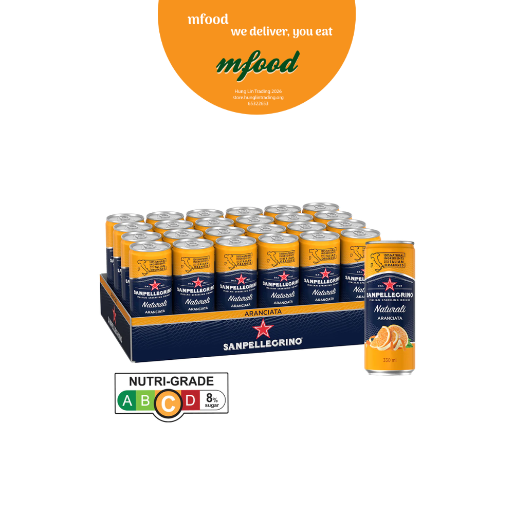 [mfoods] San Pellegrino Natural Aranciata Slim Can (Carton of 24 x 330ml) [LOCAL SG DELIVERY]
