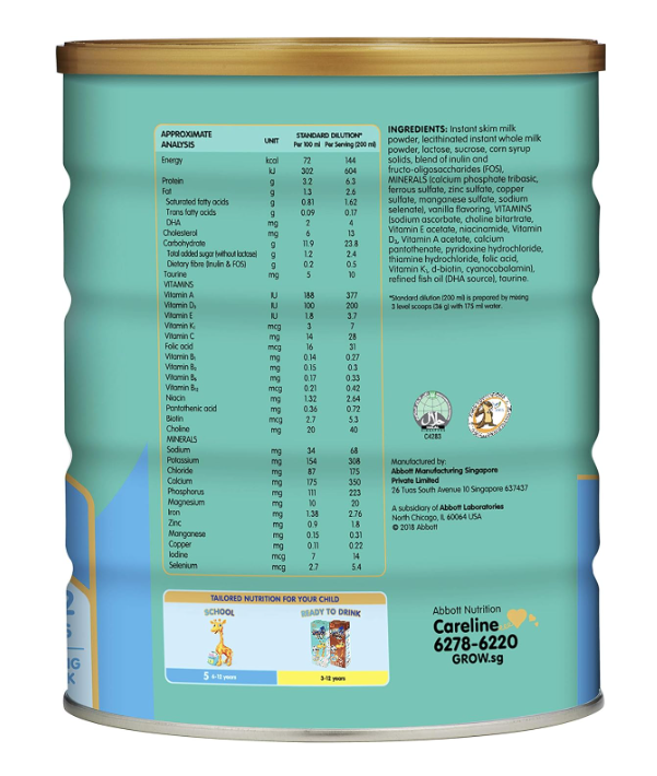 【mkids】【Abbott】Abbott Grow Stage 5 Growing-up Milk Formula, 6-12 years, 900g x 6 tins【LOCAL SG DELIVERY】_6