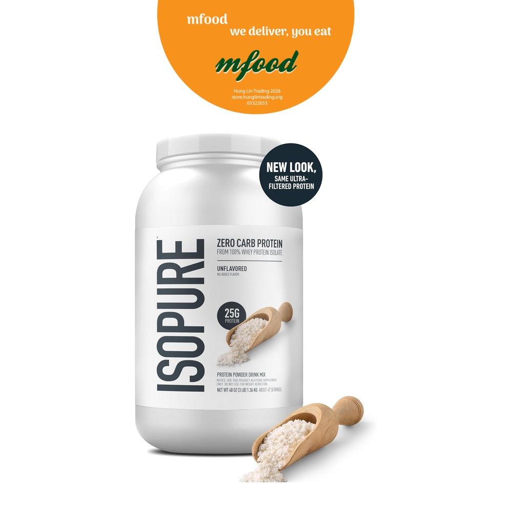 [mfoods] Isopure Whey Protein Isolate 3lb Unflavored [LOCAL SG DELIVERY]
