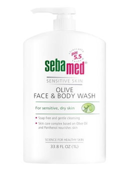 [Dermaceutica] Sebamed Sensitive Skin Olive Face & Body wash 1000ml (w pump) [LOCAL SG DELIVERY]