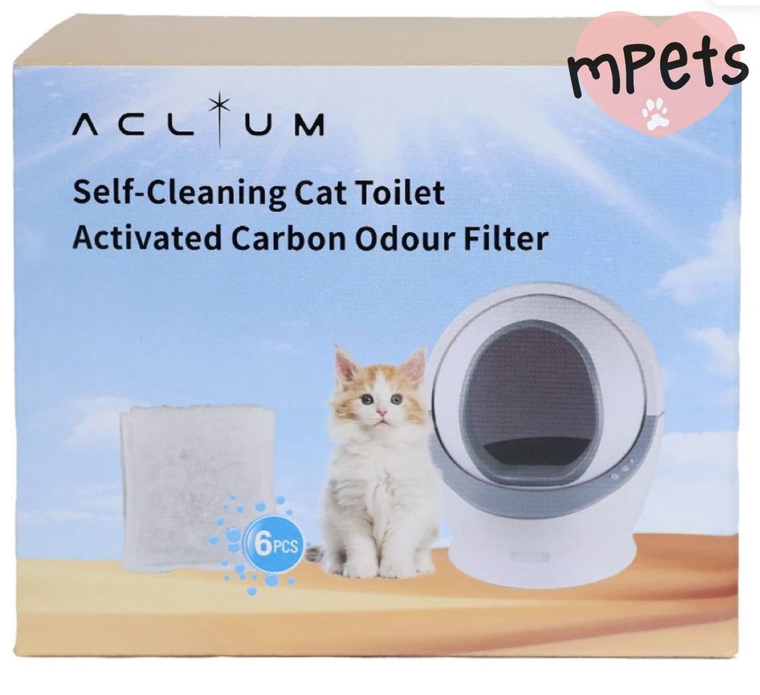 [mPets] Aclium Self-Cleaning Cat Litter Box Activated Carbon Odor Filter 6pc [LOCAL SG DELIVERY]