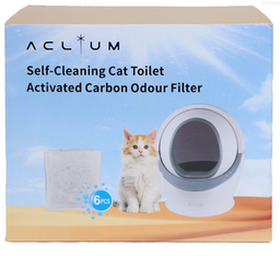 [mPets] Aclium Self-Cleaning Cat Litter Box Activated Carbon Odor Filter 6pc [LOCAL SG DELIVERY]